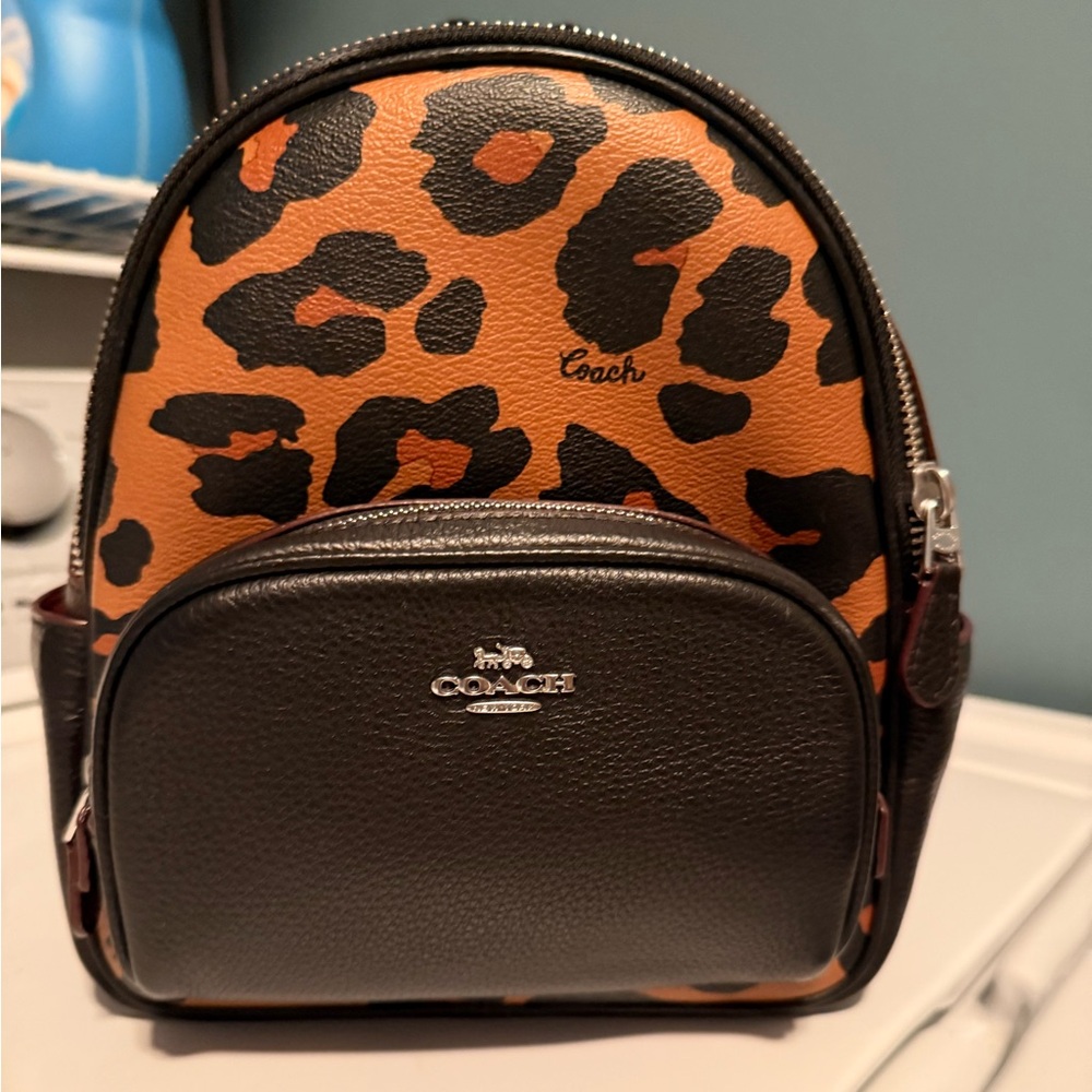 Coach Brown and Black Patterned Backpack